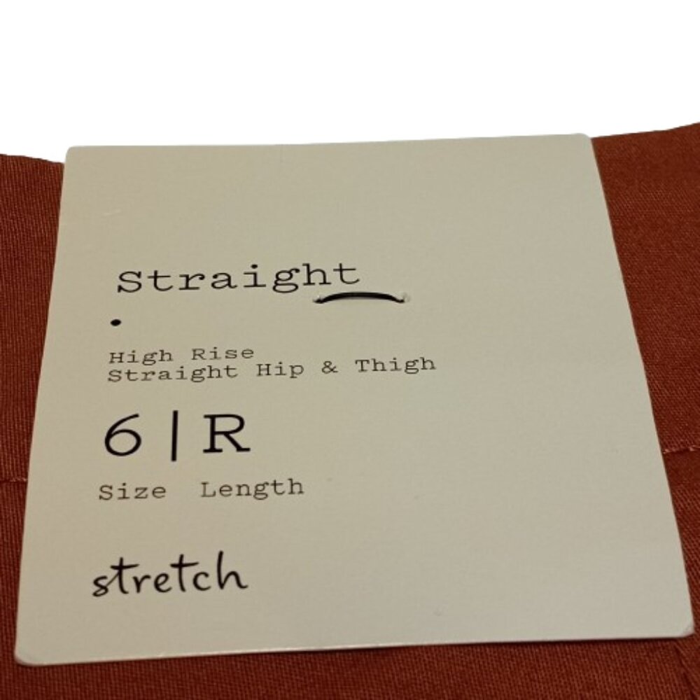 NWT a new day straight high rise stretch size 6 color brown Women's Trouser Pant - Picture 3 of 7
